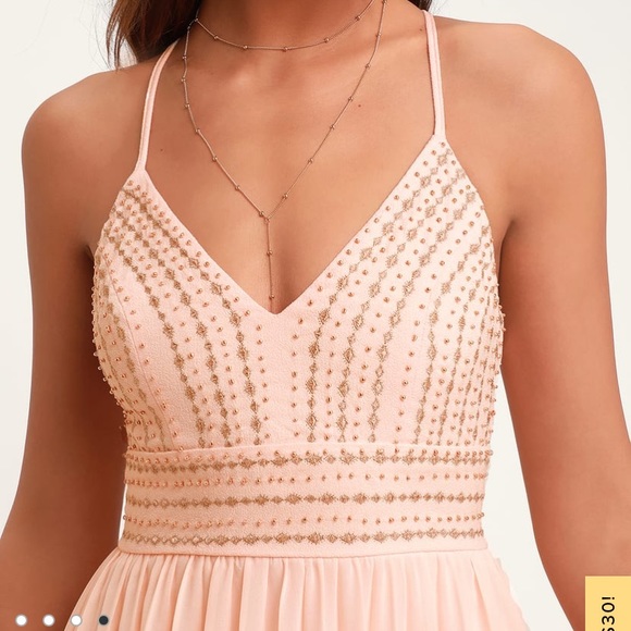 Lulu’s Blush Pink Embroidered Maxi Dress - Picture 3 of 11